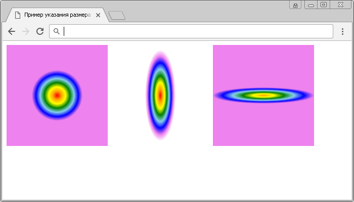 Пример указания размера для радиальных градиентов.