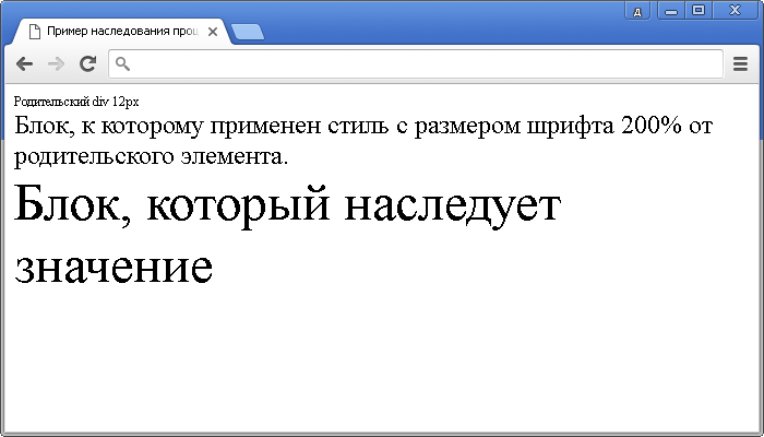 Рис.52 Пример наследования процентных значений.