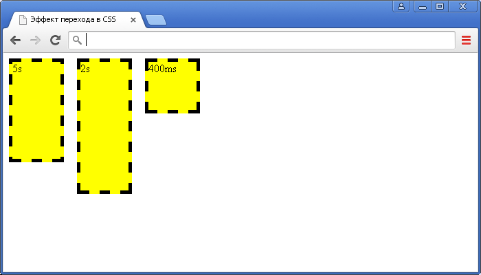 Эффект перехода в CSS (свойство transition-duration).
