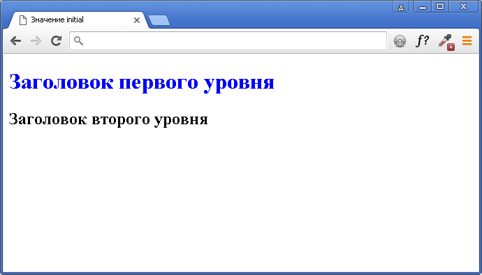 Открыть в новом окне. Пример использования значения initial.