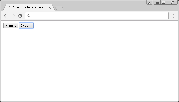 Рис. 41б Пример использования атрибута autofocus  (фокус на кнопке).
